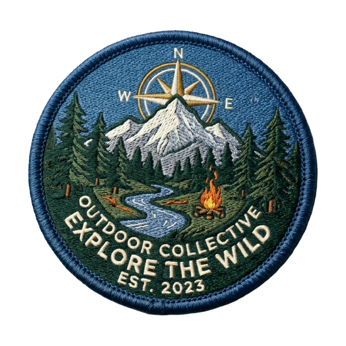 Finished custom embroidered patch with raised stitching