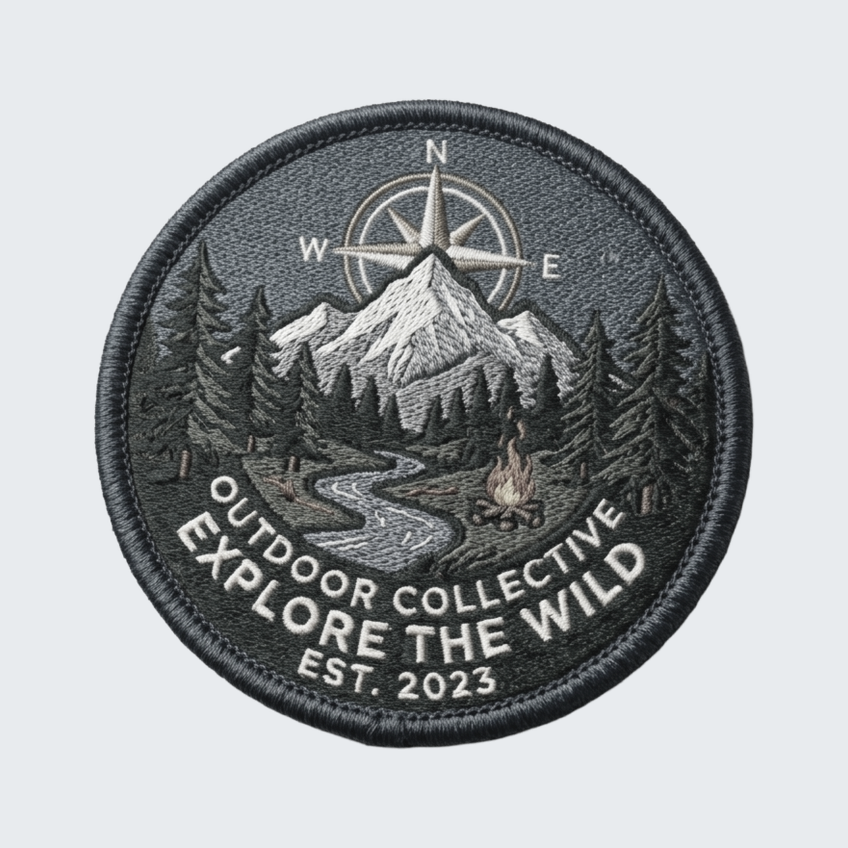 Logo artwork before custom embroidered patch production