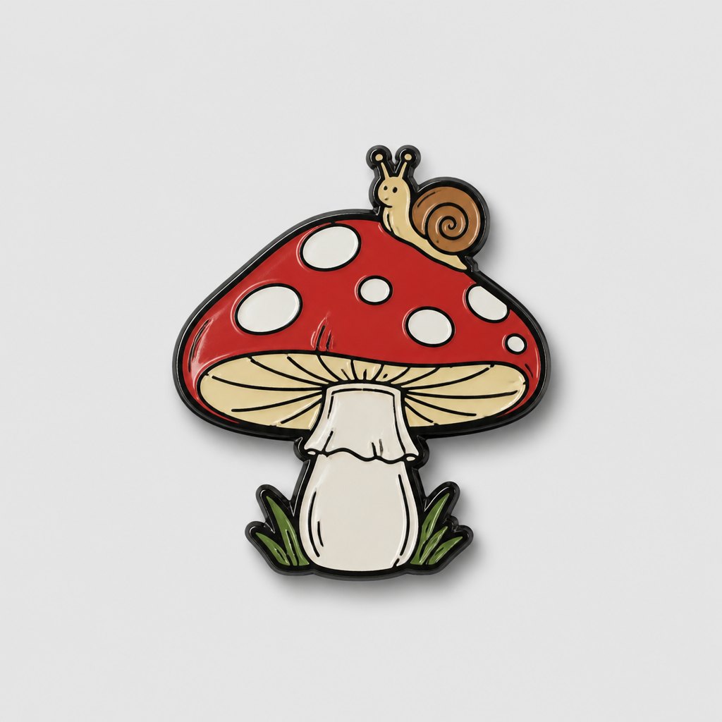 Custom mushroom enamel pin
