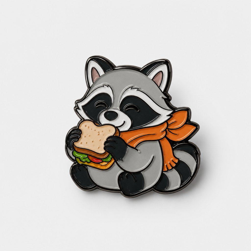 Custom raccoon enamel pin