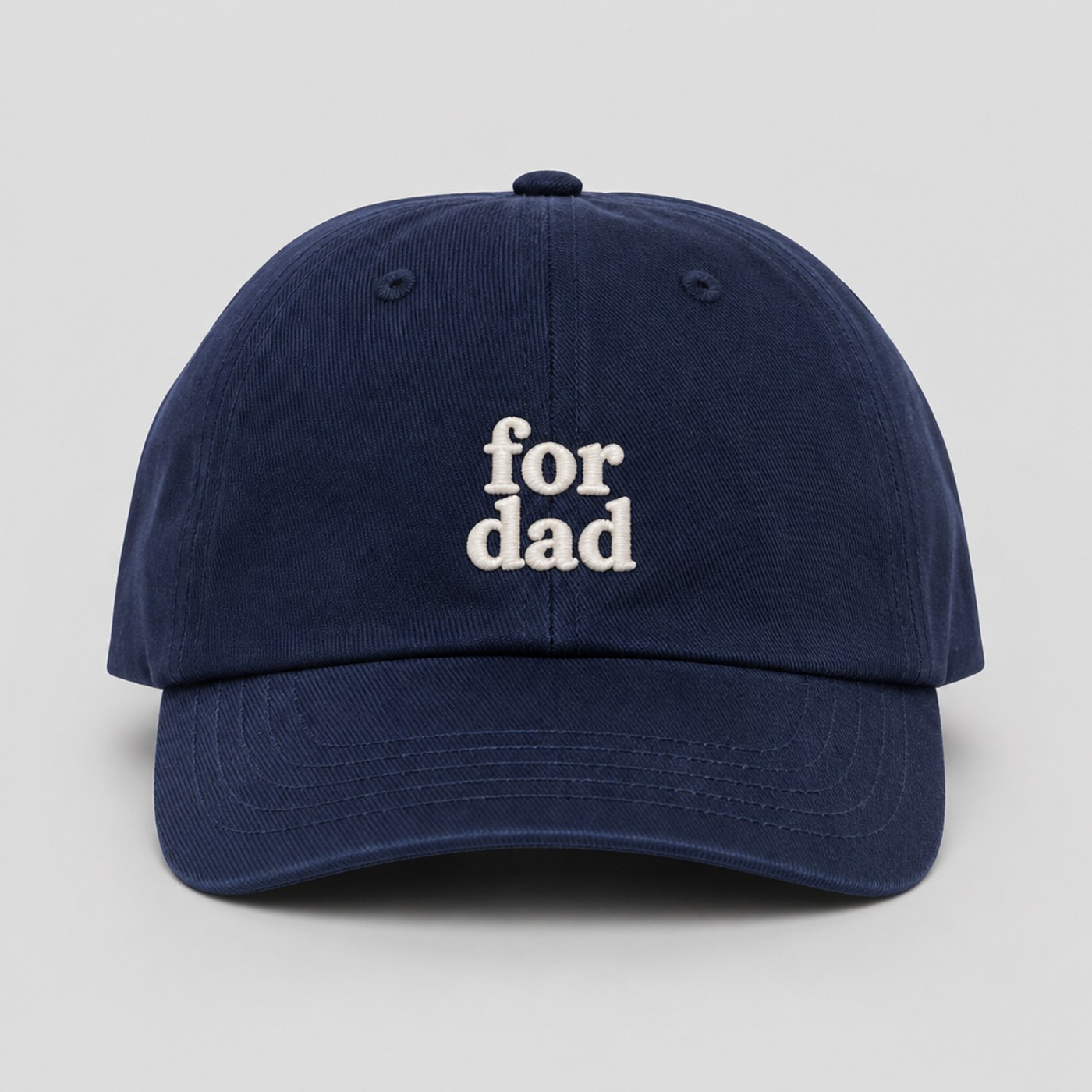 Custom dad hat with raised embroidery
