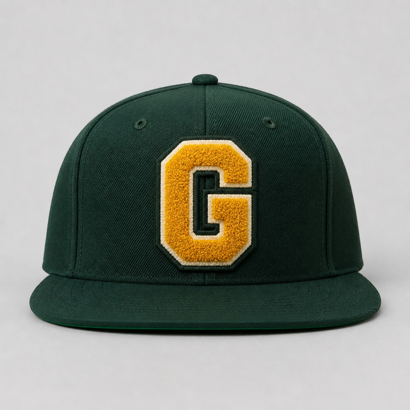 Custom snapback with chenille letter