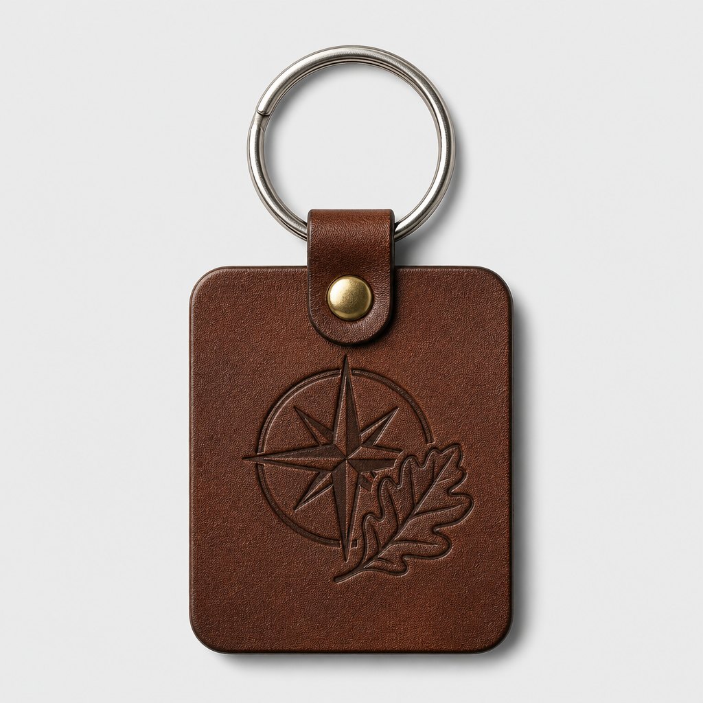Custom leather key fob