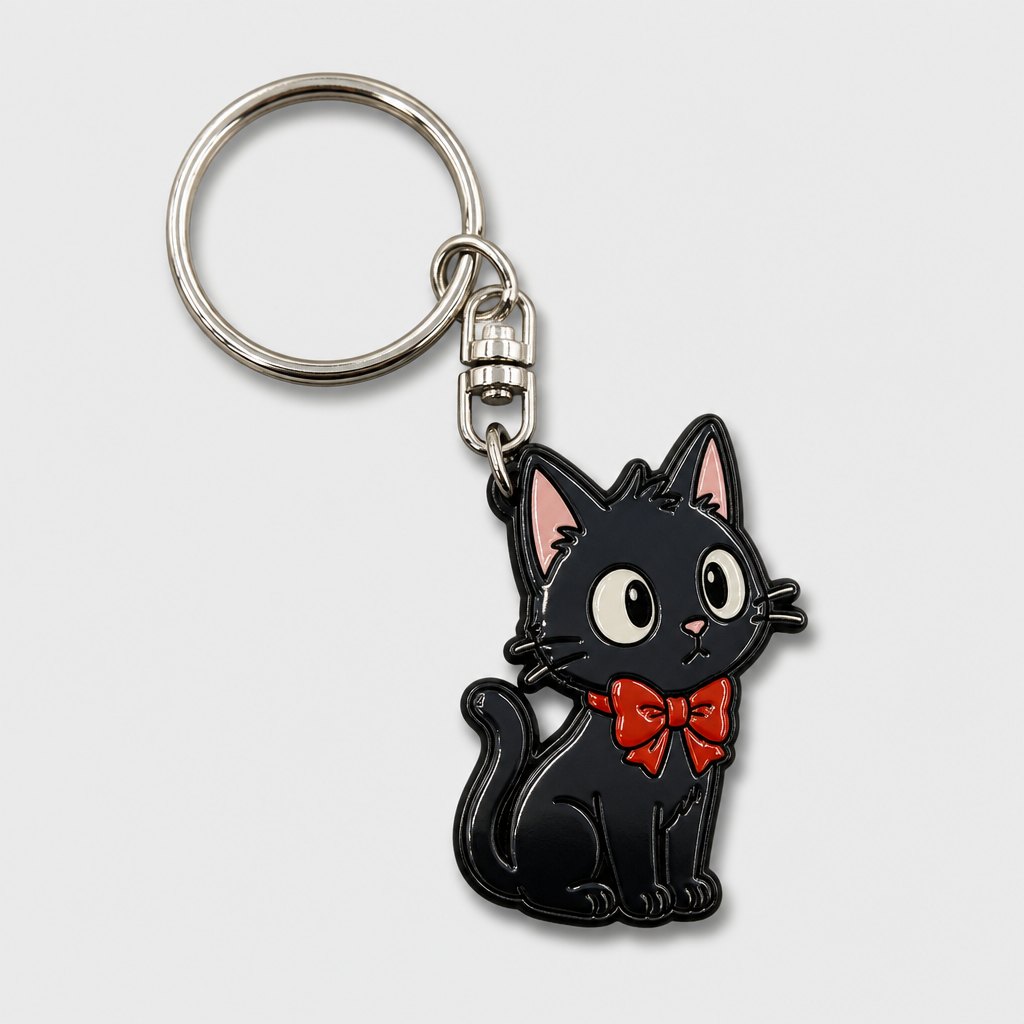 Custom enamel cat keychain