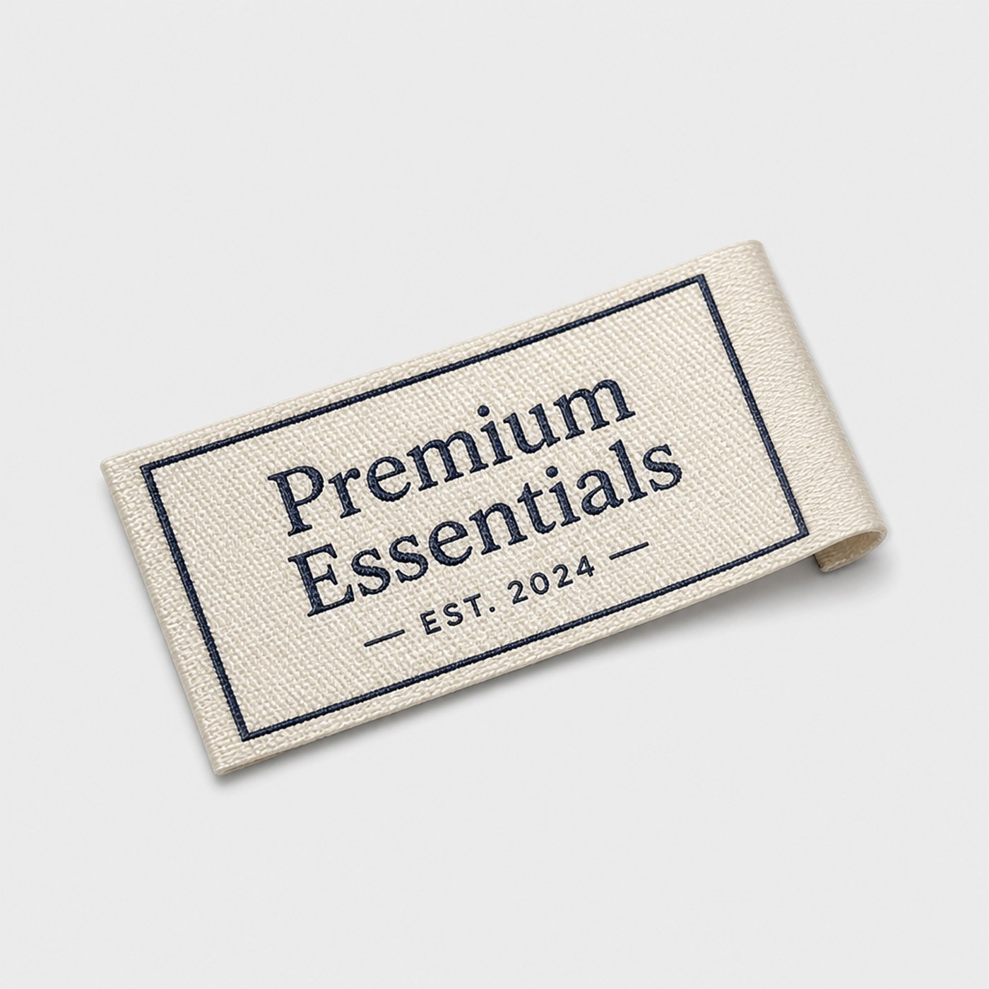 Custom satin-woven clothing label