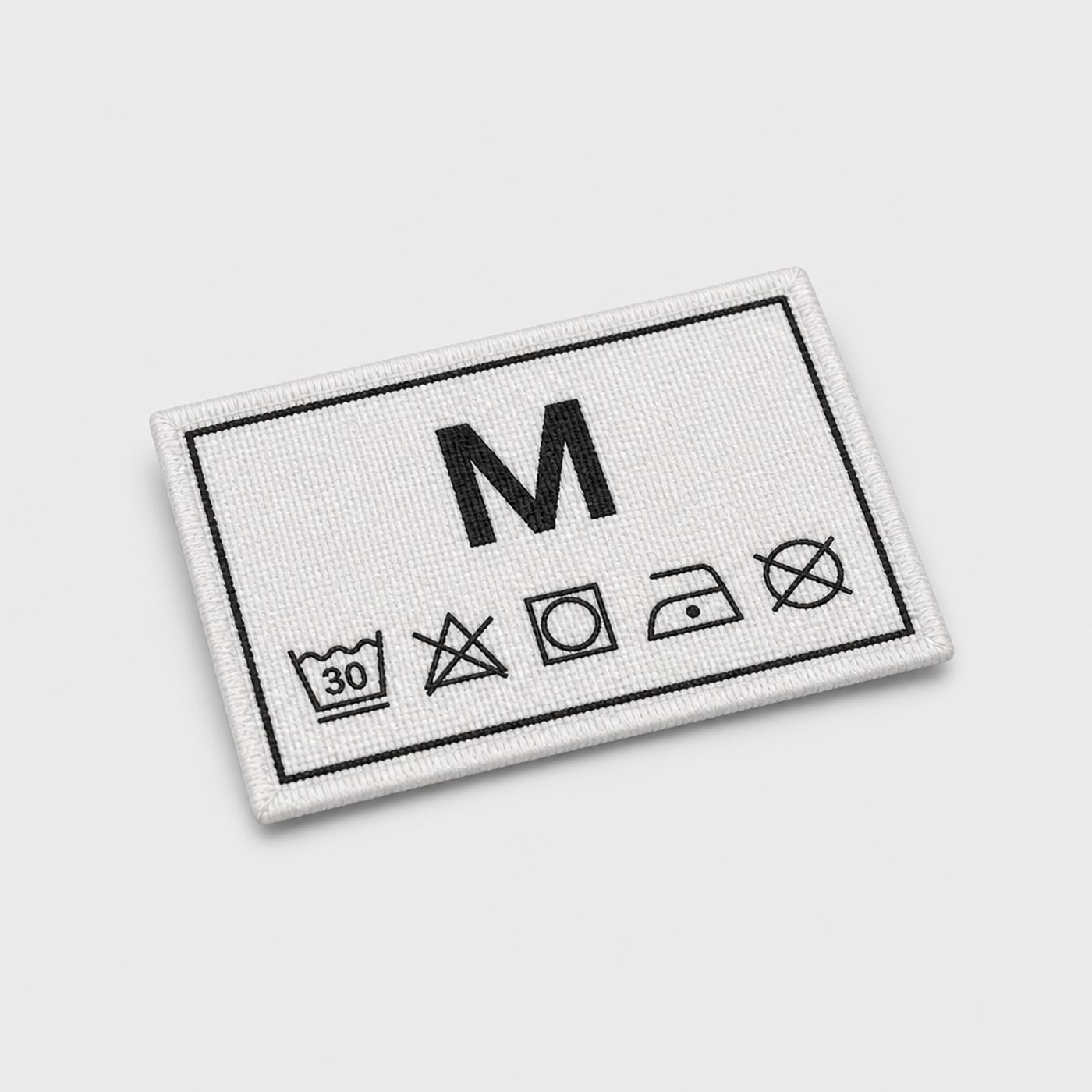 Custom woven size and care label