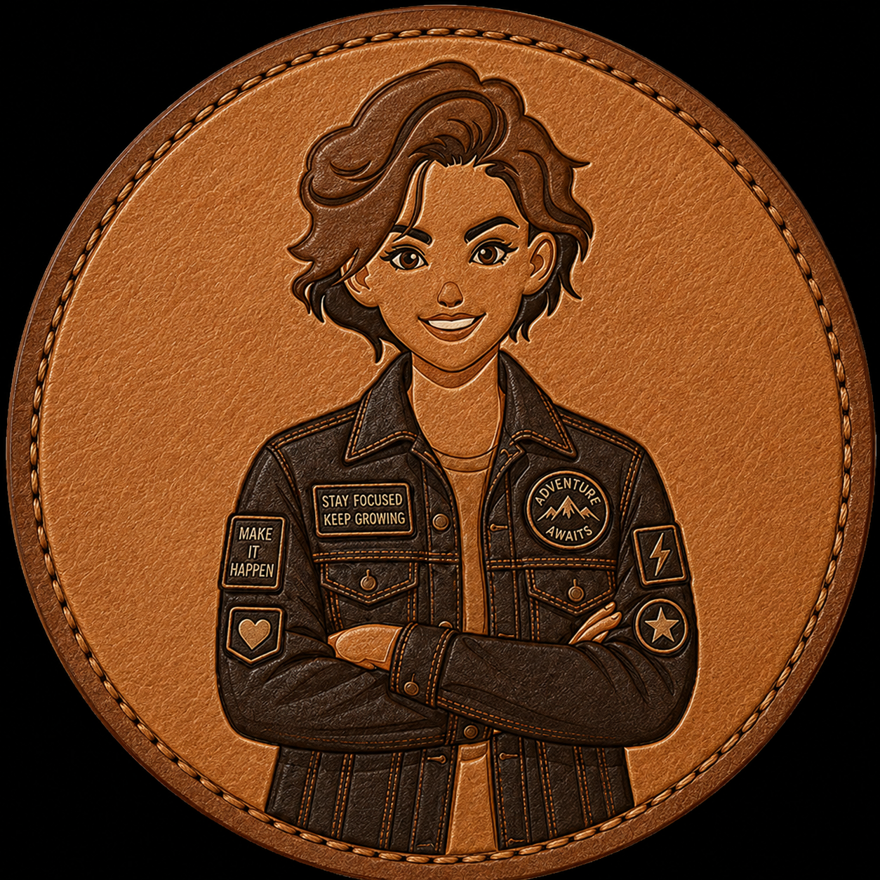 Finished custom leather patch